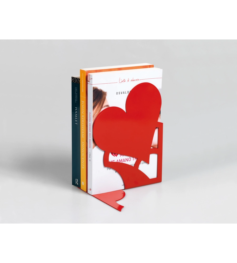 FERMALIBRO IN ACCIAIO "MON AMOUR" ROSSO.